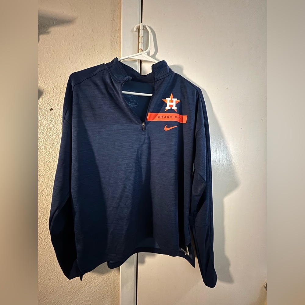 Astros Nike Navy Blue Quarter-Zip Sweatshirt